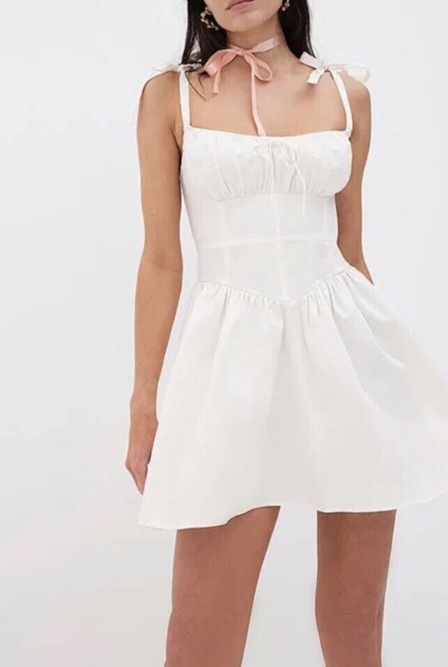 Victoria’s Secret  FOR LOVE & LEMONS Jessie Mini White Dress Sz Small NWT